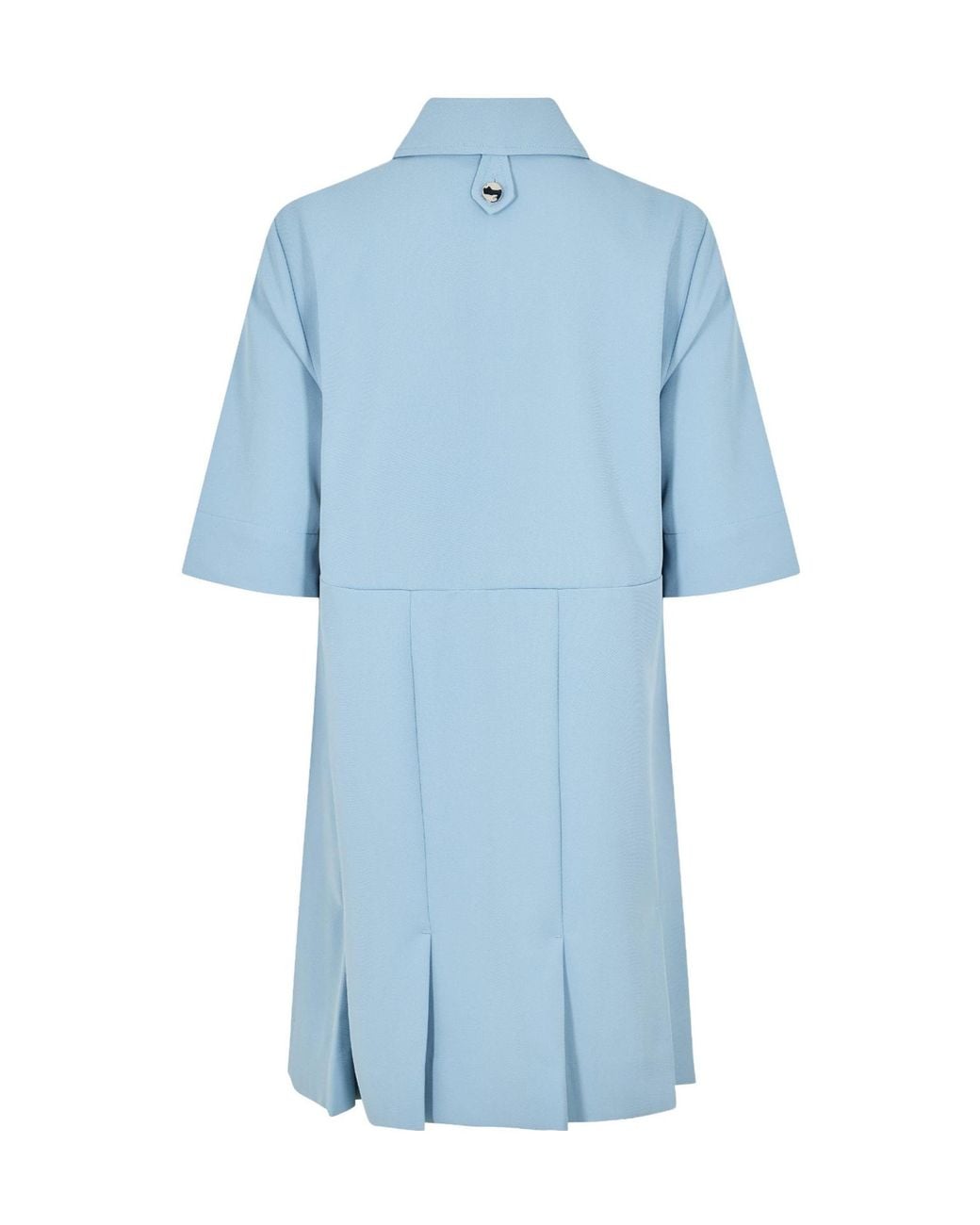 Ganni Blue Zip Pleated A-Line Mini Dress
