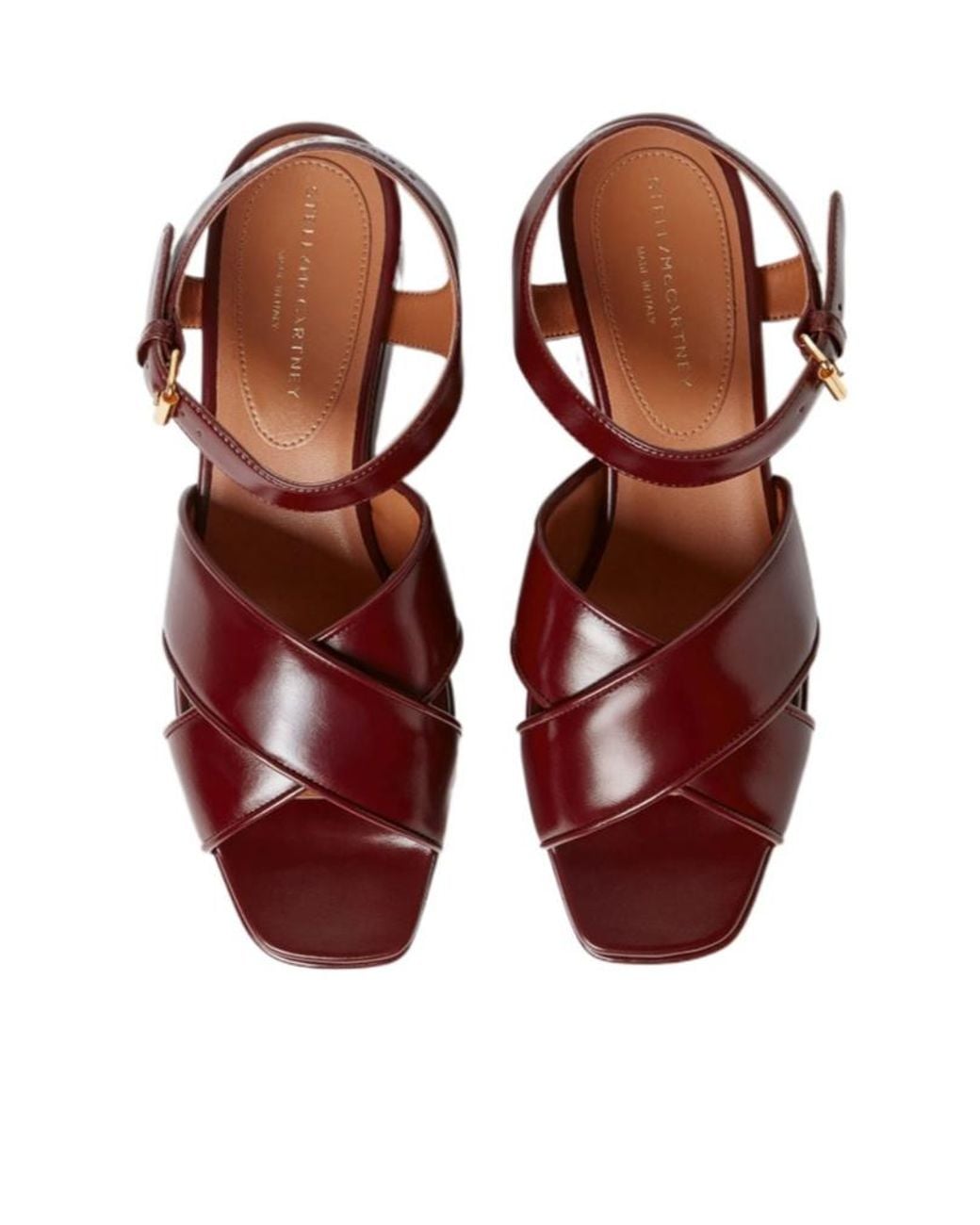 Stella McCartney Brown Cross-Strap Heeled Sandals