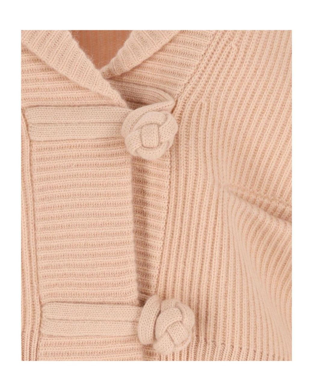 Forte_forte Natural Ribbed Button Cardigan