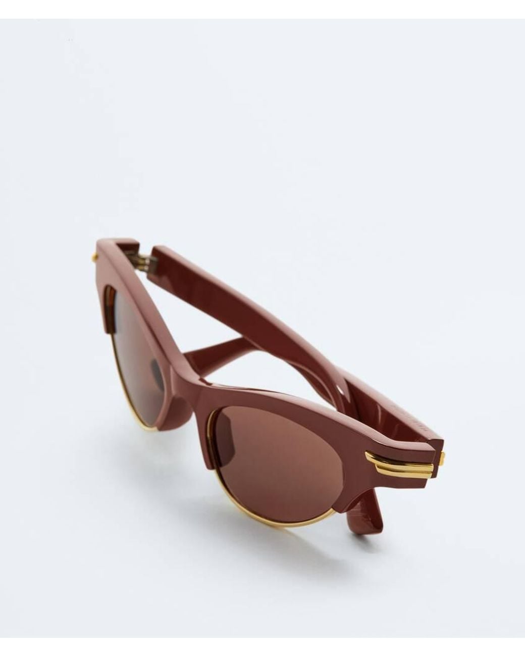 Bottega Veneta Brown Angle Cat Eye Sunglasses for men