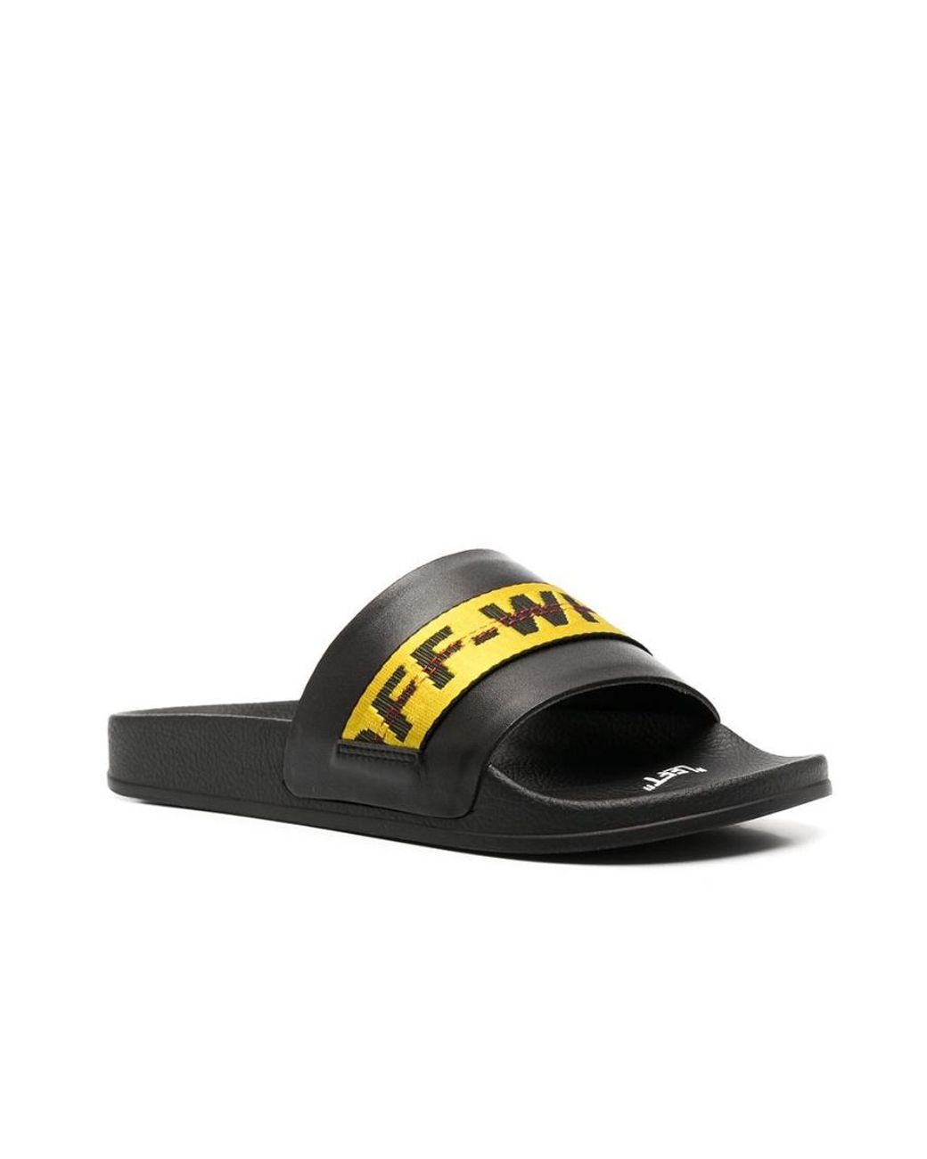 Off-White c/o Virgil Abloh Black Logo-Tape Detail Slides for men