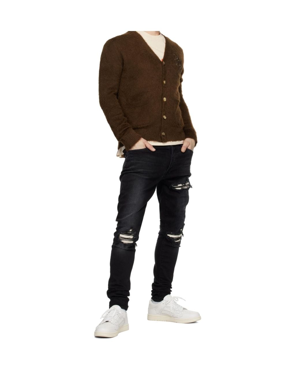 Amiri White Bone Patch Low-Top Sneakers for men