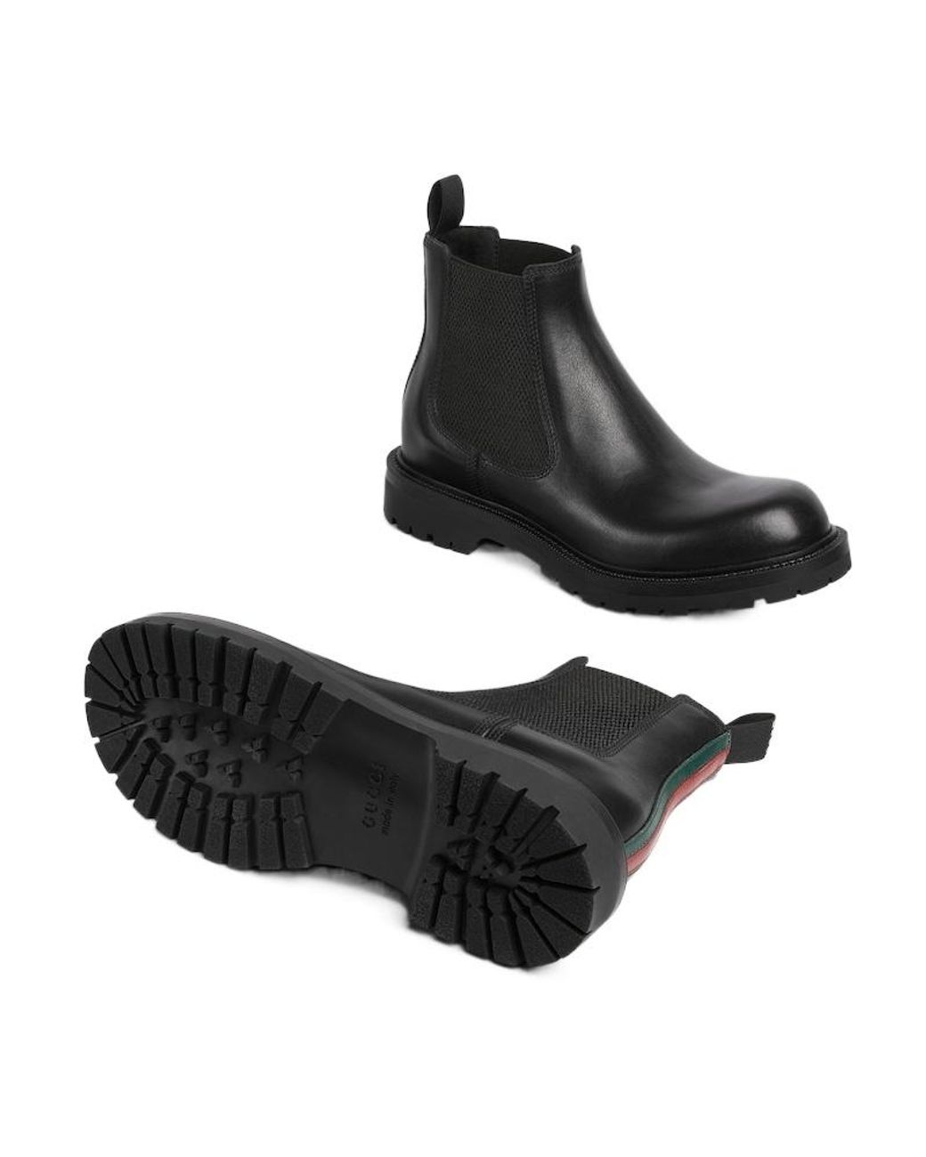 Gucci Black Web Detailed Boots for men