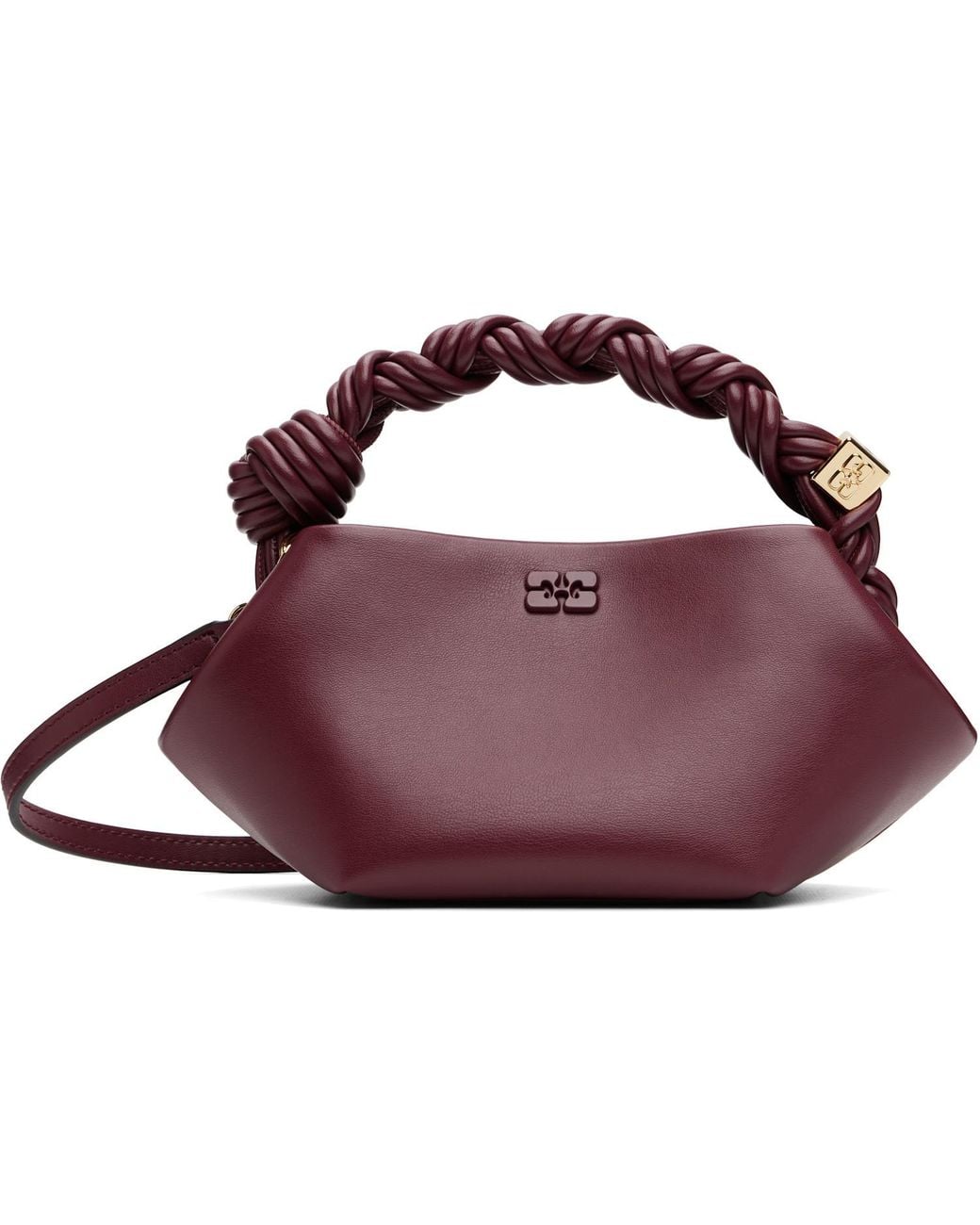 Ganni Purple Bou Mini Braided Handbag