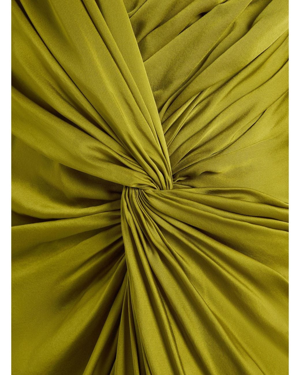Balmain Green Draped Asymmetric Maxi Dress