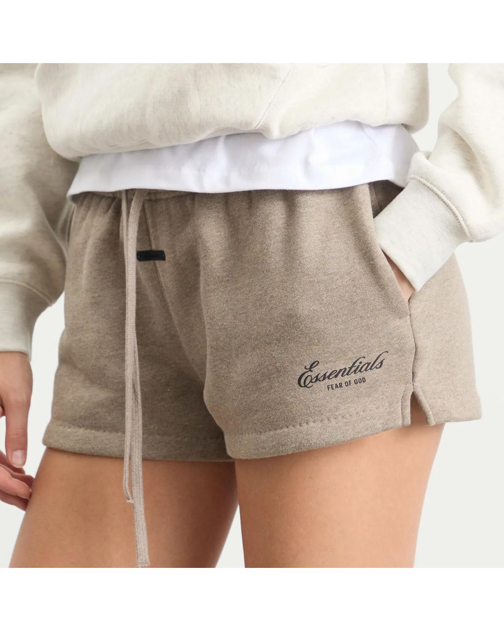 Fear Of God Natural Logo Drawstring Shorts