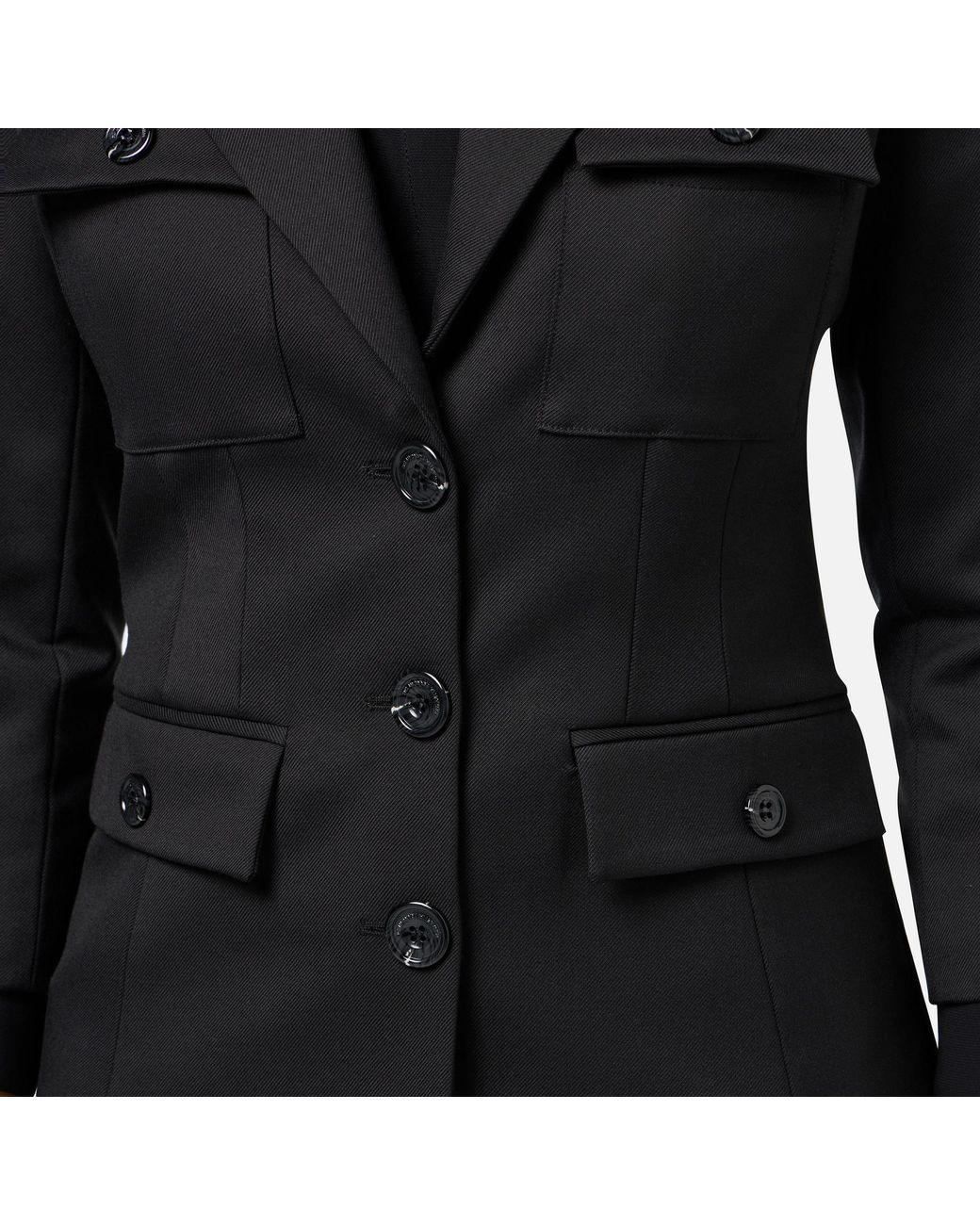 Elisabetta Franchi Black Single Breasted Pocket Detailed Blazer