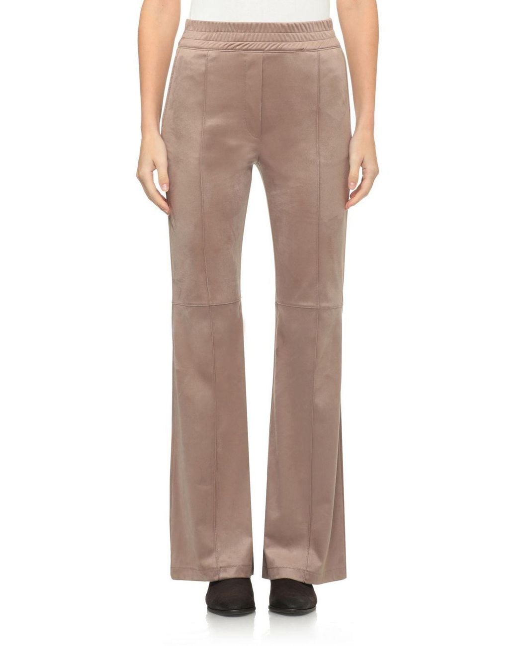 D.exterior Gray Velvet Flared Pants