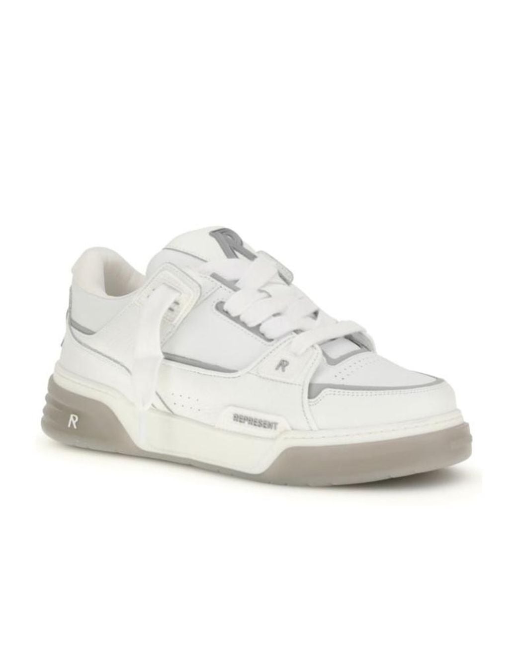 Represent White Calf Leather Bos Taurus Sneakers for men