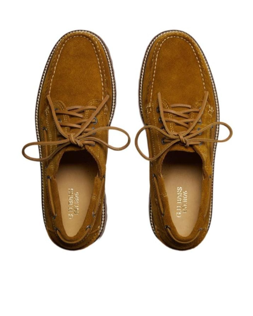 G.H.BASS Brown Laced Moccasin Shoes for men