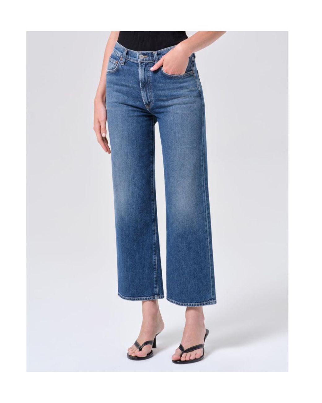 Agolde Blue Harper Cropped Jeans