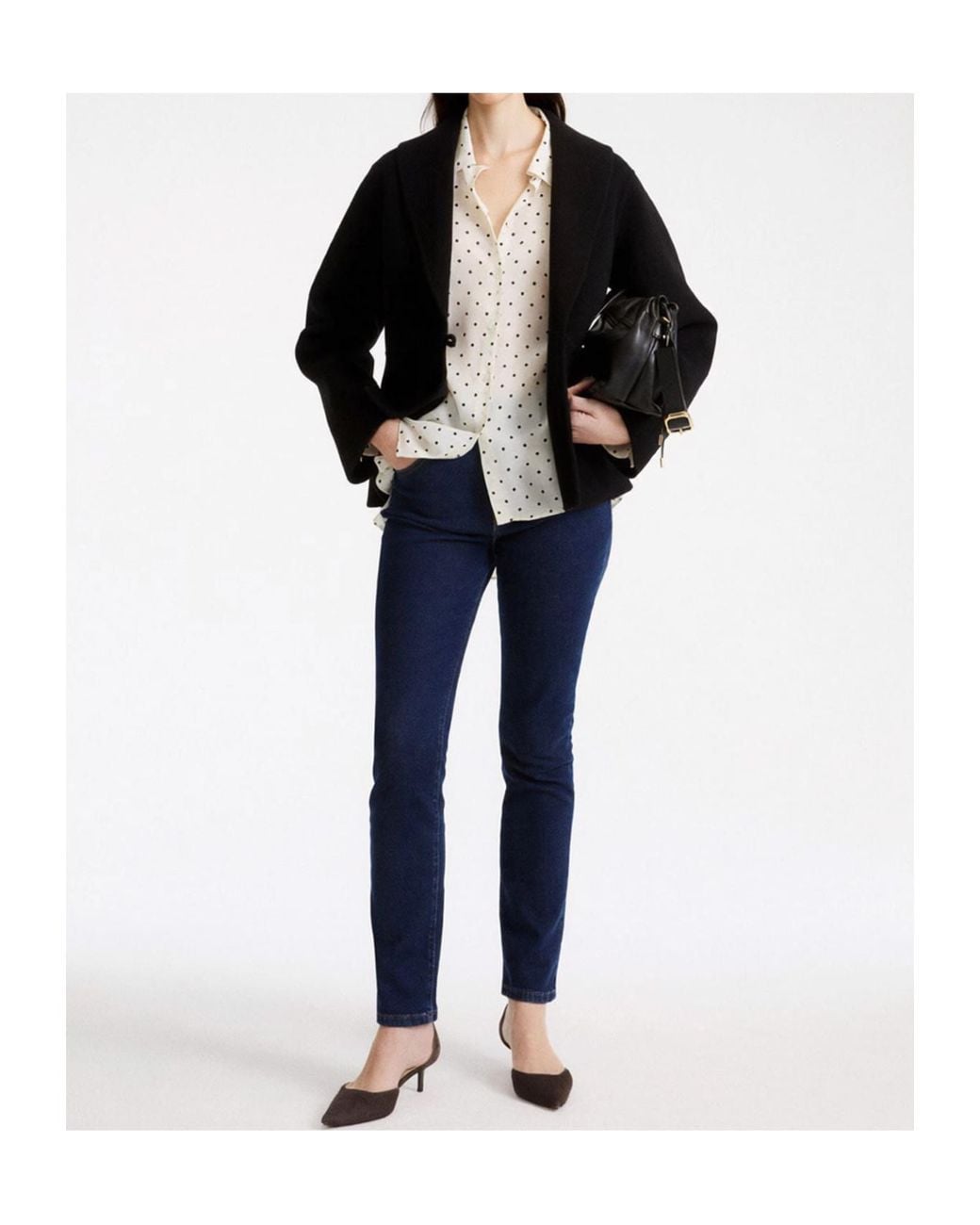 Marella Black Buttoned Short Coat