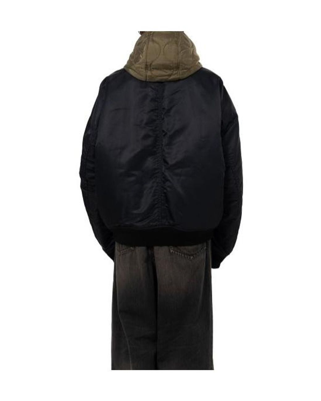 Maison Mihara Yasuhiro Black Extended Placket Hood Flight Jacket for men