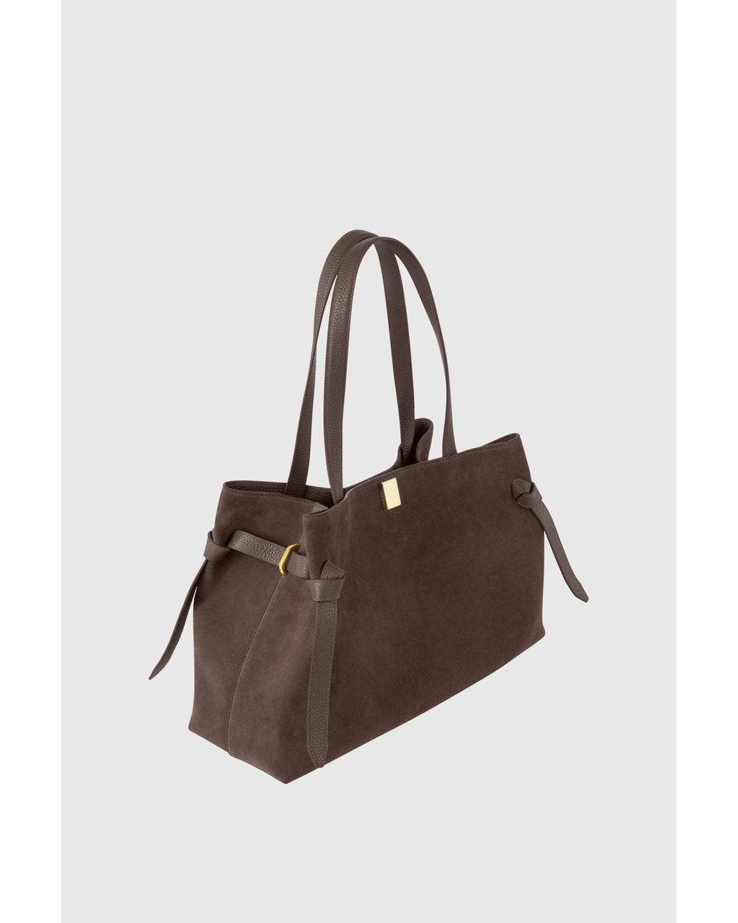 Yuzefi Brown Gyoza Suede Tote Bag