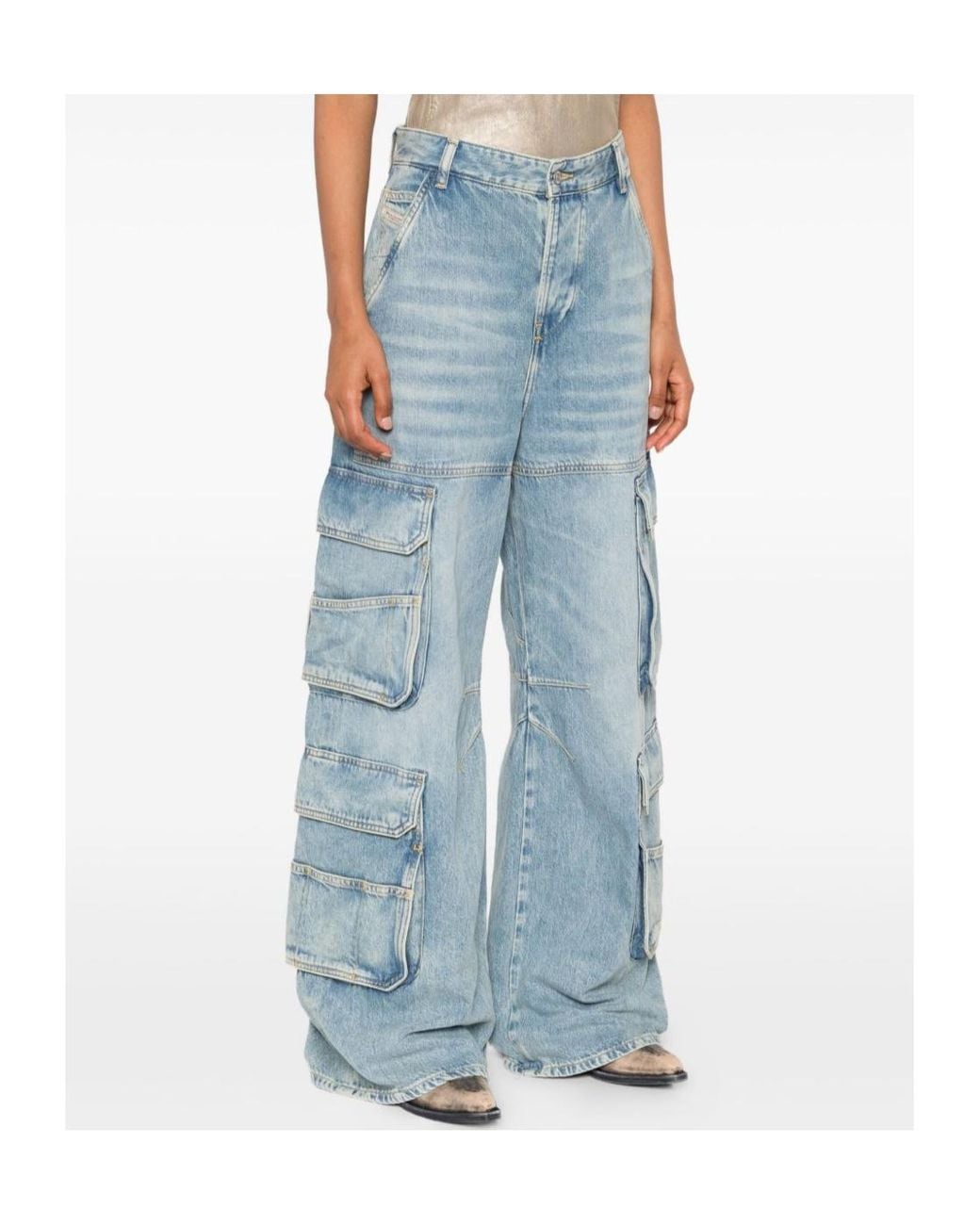 DIESEL Blue D-Sire Straight Leg Cargo Jeans
