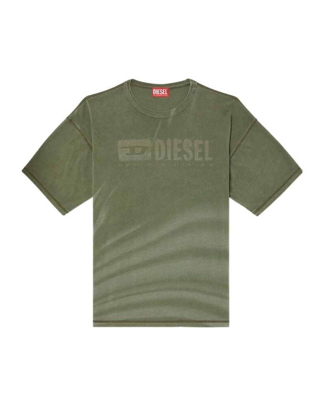 DIESEL Green T-Adjust-R13 Laser-Faded Logo T-Shirt for men