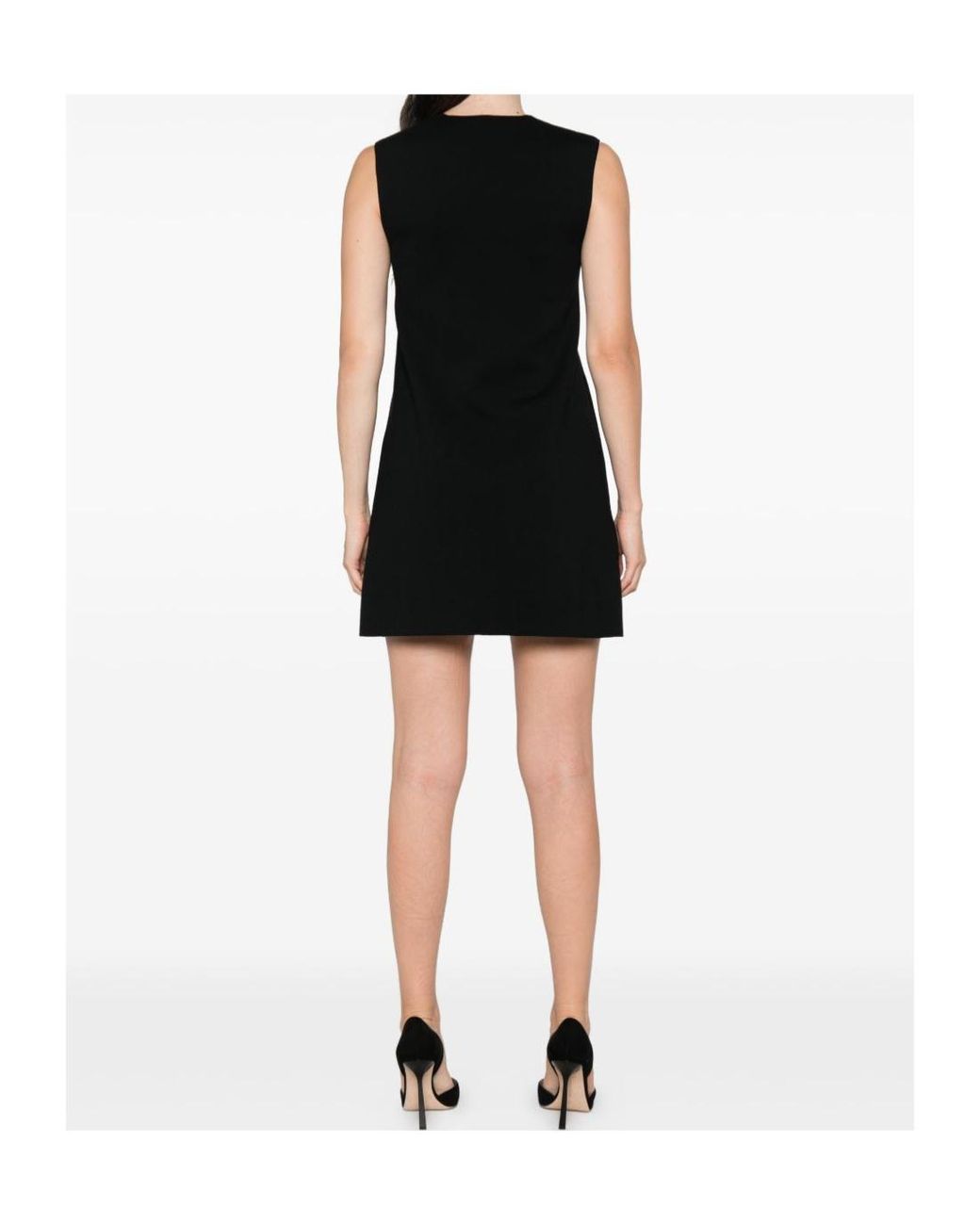 Fendi Black V-Neck Sleeveless Dress