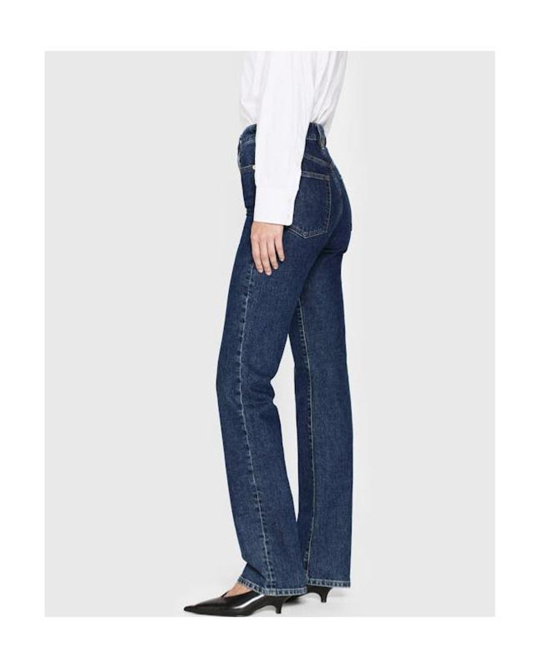 FRAME Blue Straight Leg Jeans