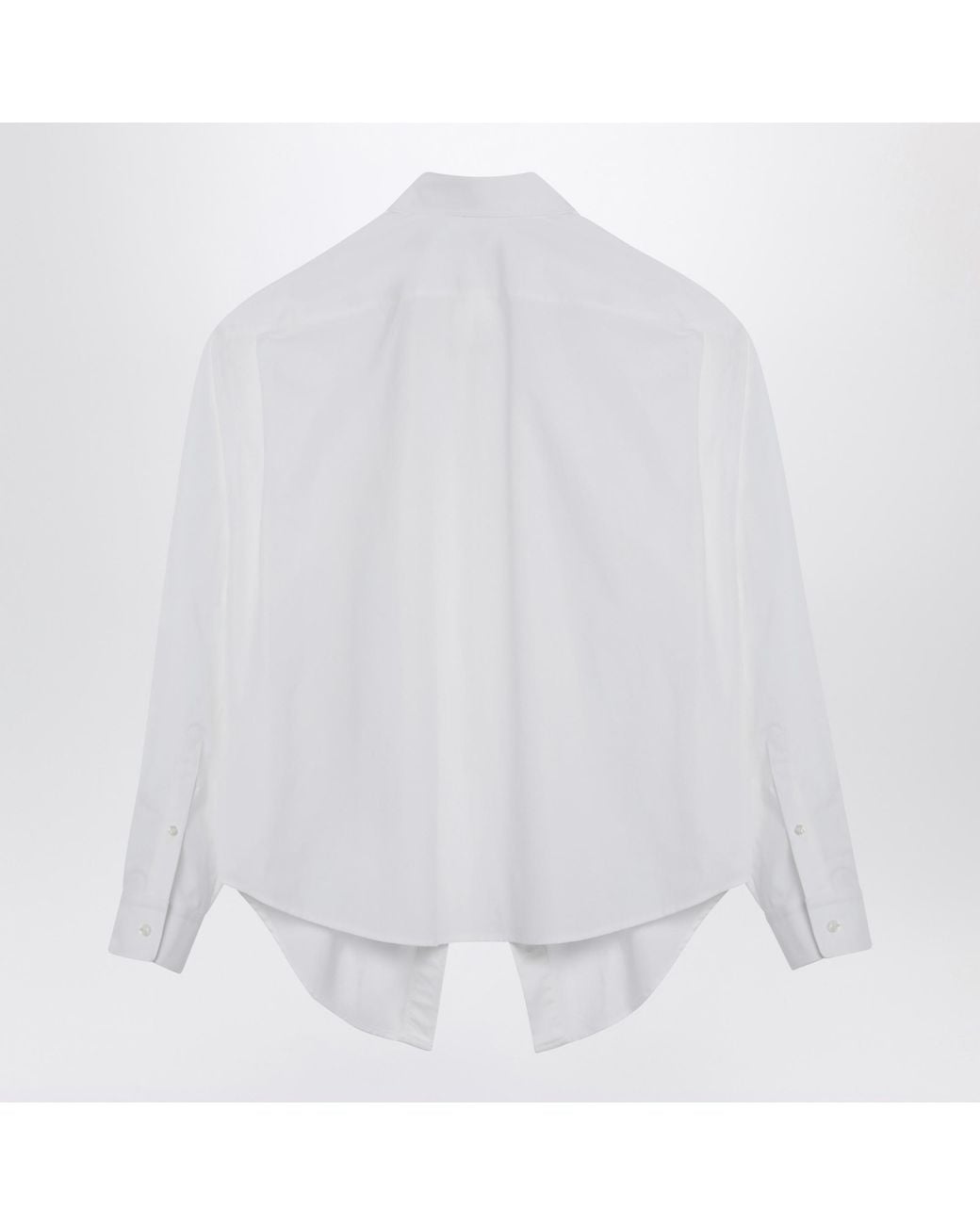 Balenciaga White Chest Pocket Long-Sleeved Shirt