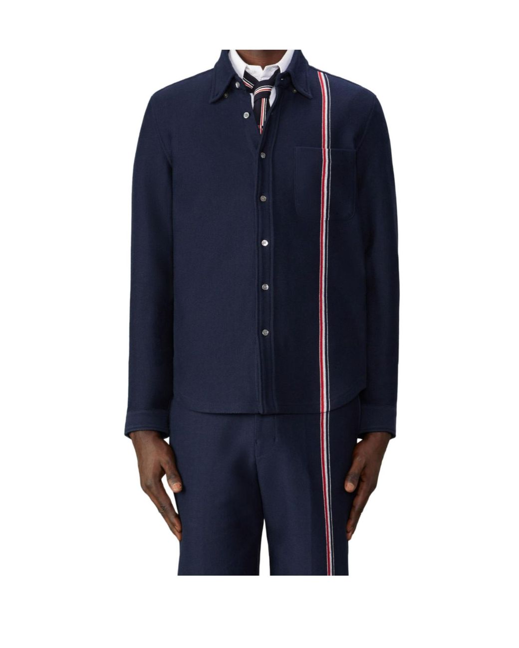 Thom Browne Blue Buttoned Jacket for men