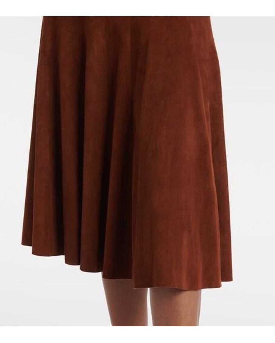 Stouls Brown Sabrina Suede Midi Skirt