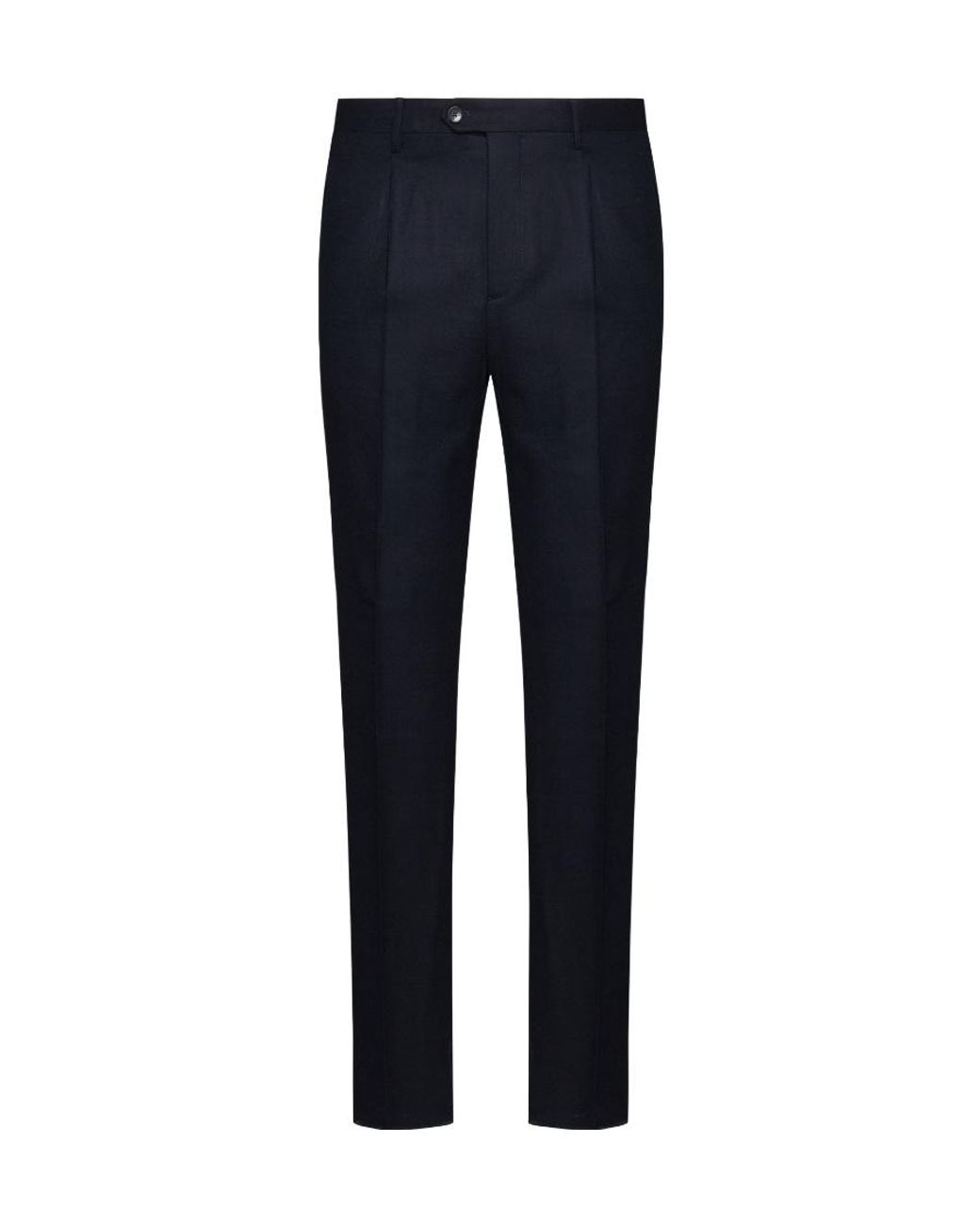 Etro Blue Box-Pleated Tailored Chinos for men