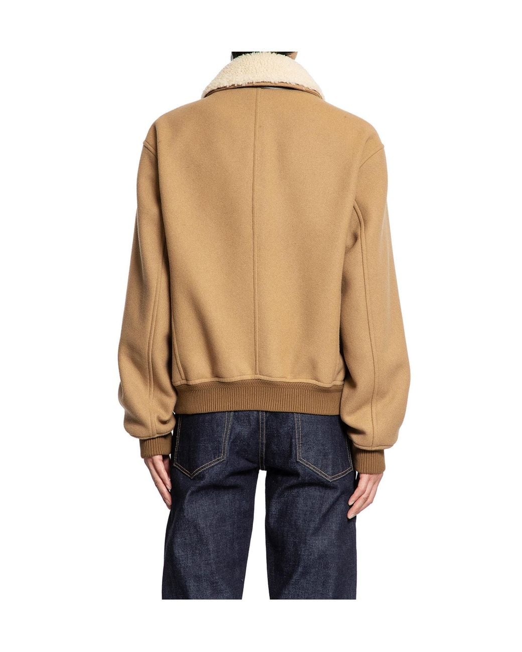 Tom Ford Blue Double Splittable Shearling Collar Bomber Jacket for men