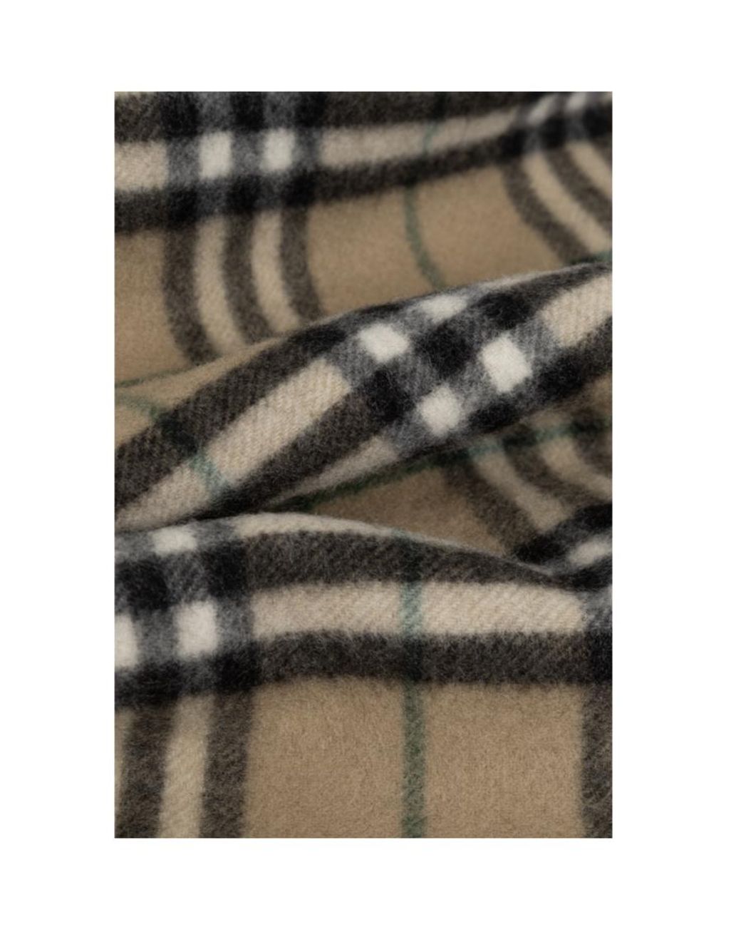 Burberry Green Checked Fringed-Edge Scarf for men