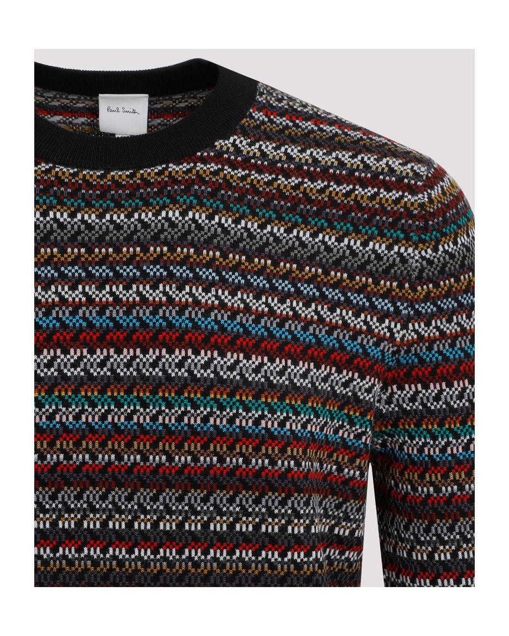Paul Smith Gray Pattern-Intarsia Knitted Jumper for men