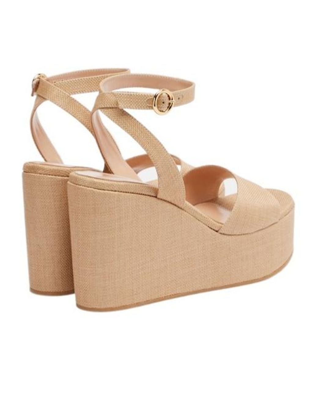 Gianvito Rossi Natural Raffia Platform Wedge Sandals