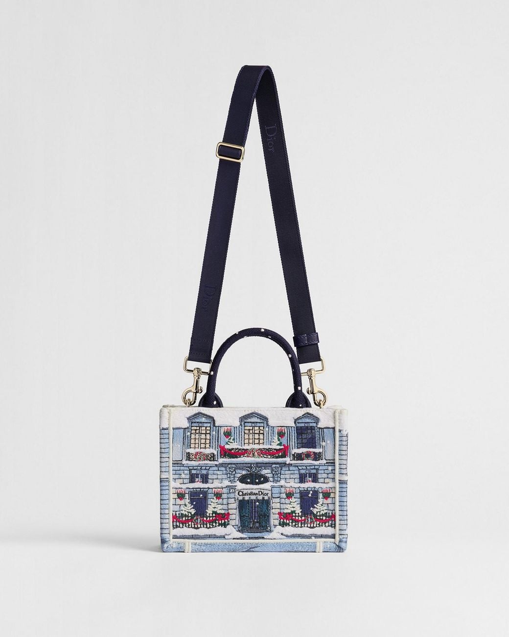 Dior Blue Mini Book Tote With Strap