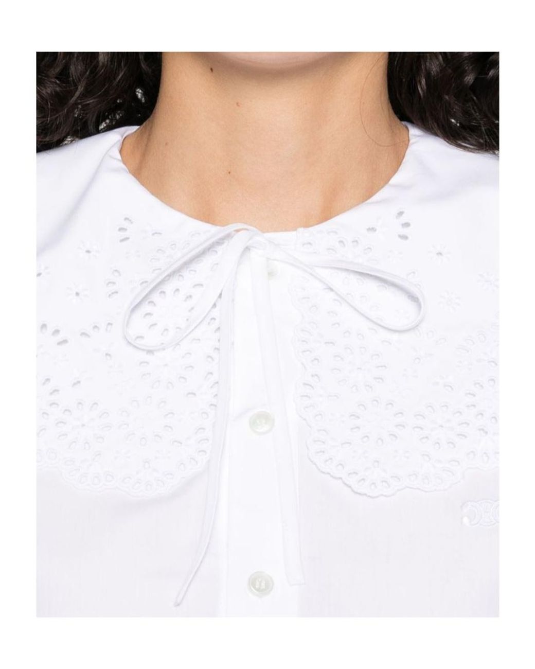 Céline White Cropped Romy Shirt