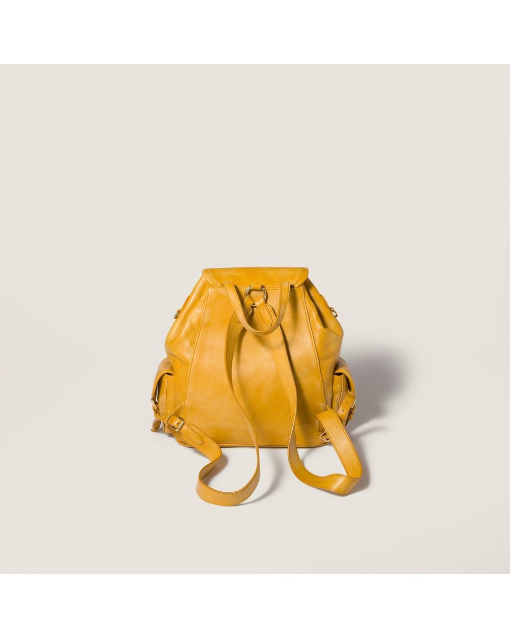 Miu Miu Yellow Leather Backpack