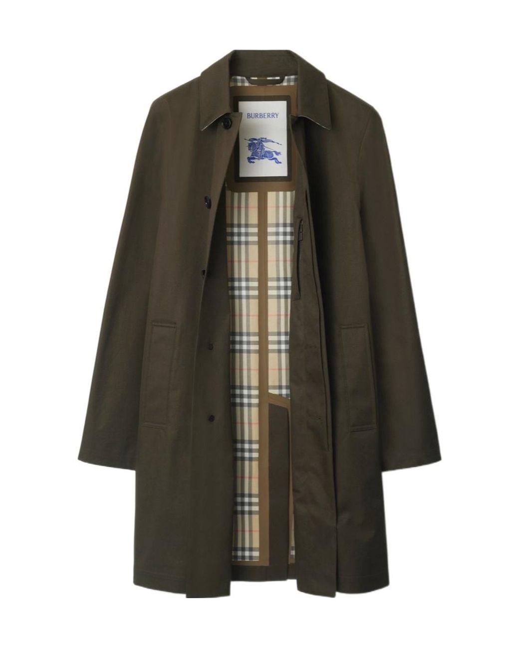 Burberry Green Cotton Gabardine Car Coat for men