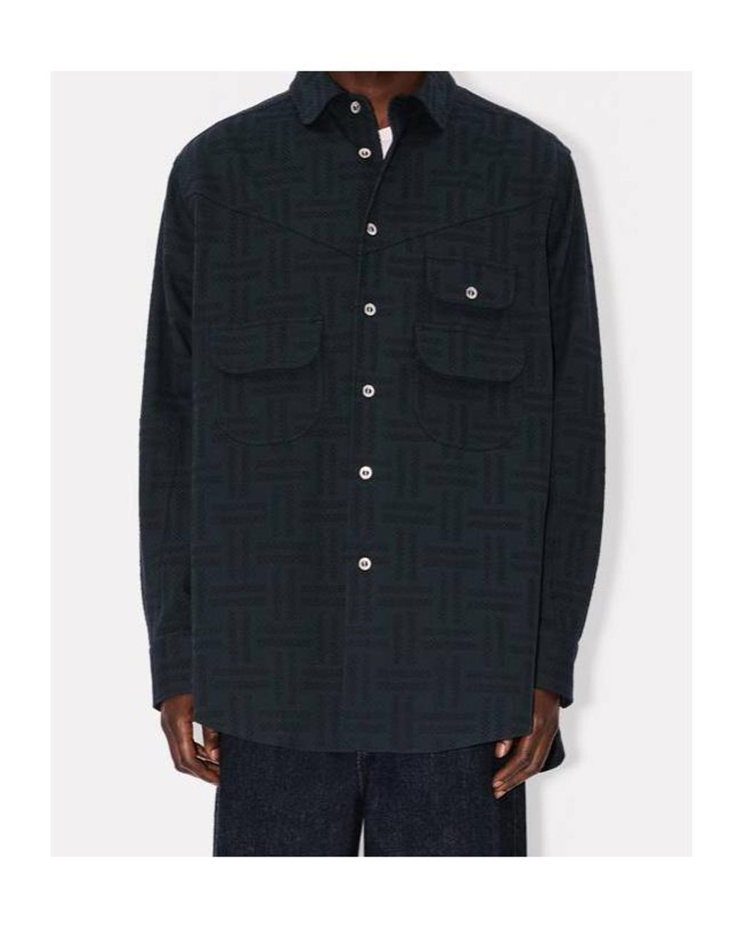 KENZO Blue Weave' Workwear Overshirt for men