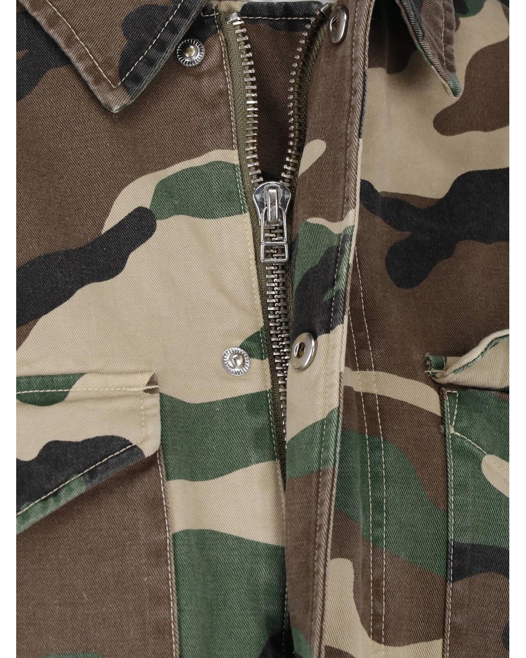 Nili Lotan Green Camouflage Utility Jacket
