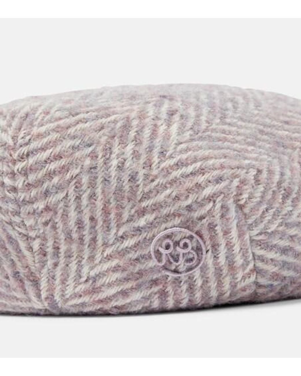 Ruslan Baginskiy White Herringbone Wool Blend Cap