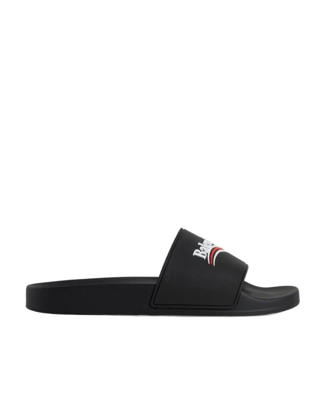 Balenciaga Black Political Campaign Pool Slides