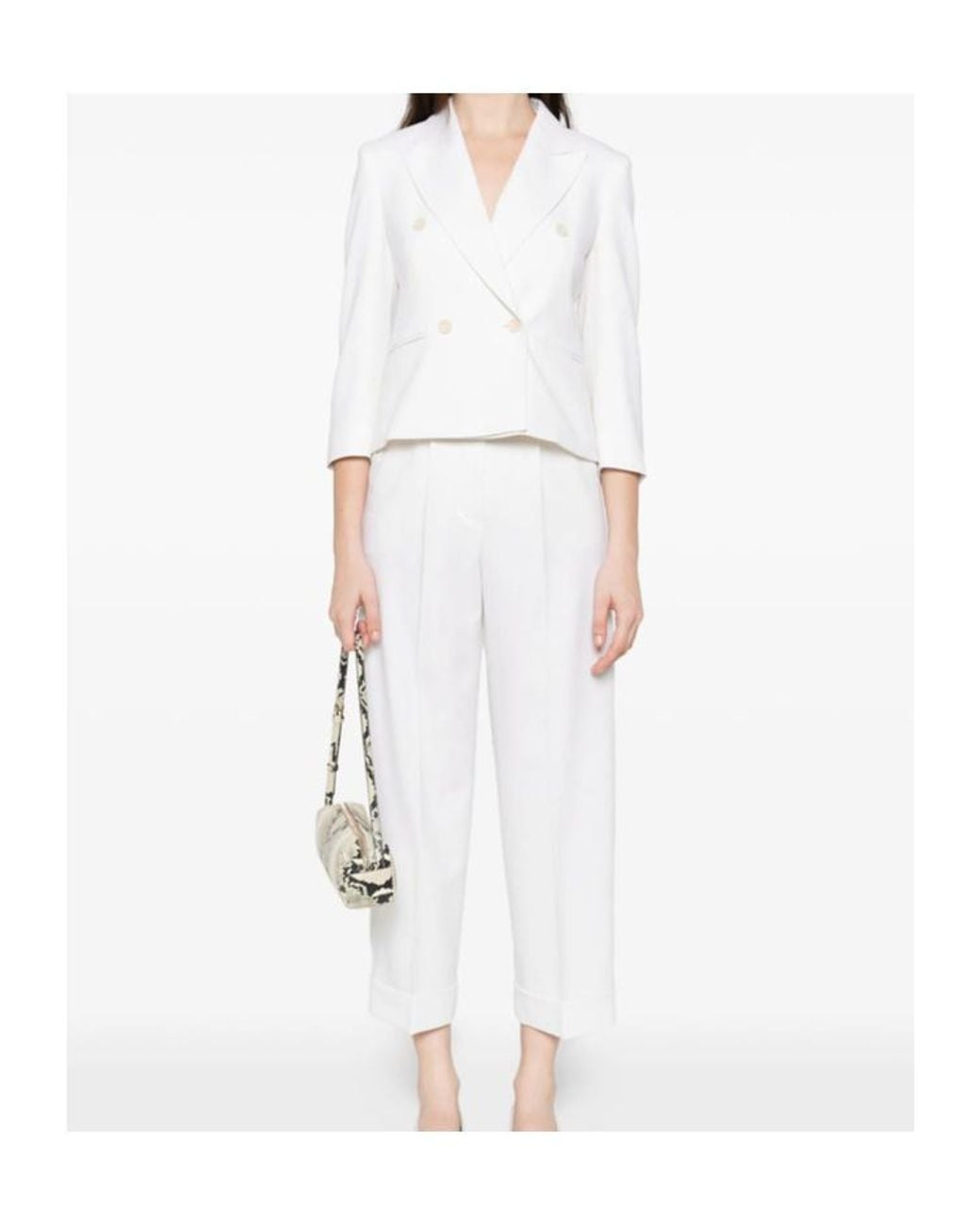 Max Mara White Wool Short Blazer