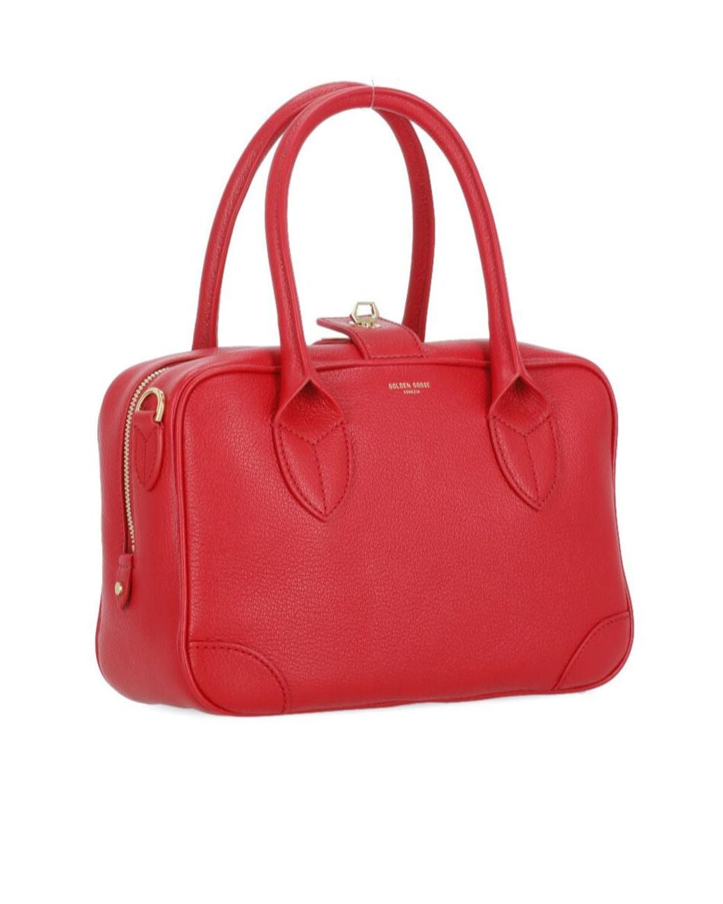 Golden Goose Deluxe Brand Red Logo Printed Zipped Tote Bag