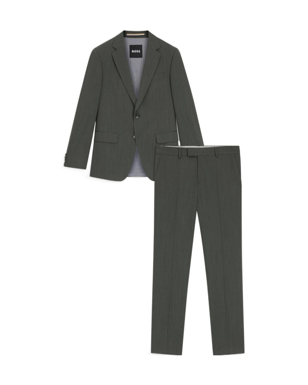 Boss Gray Single Breasted Suit for men