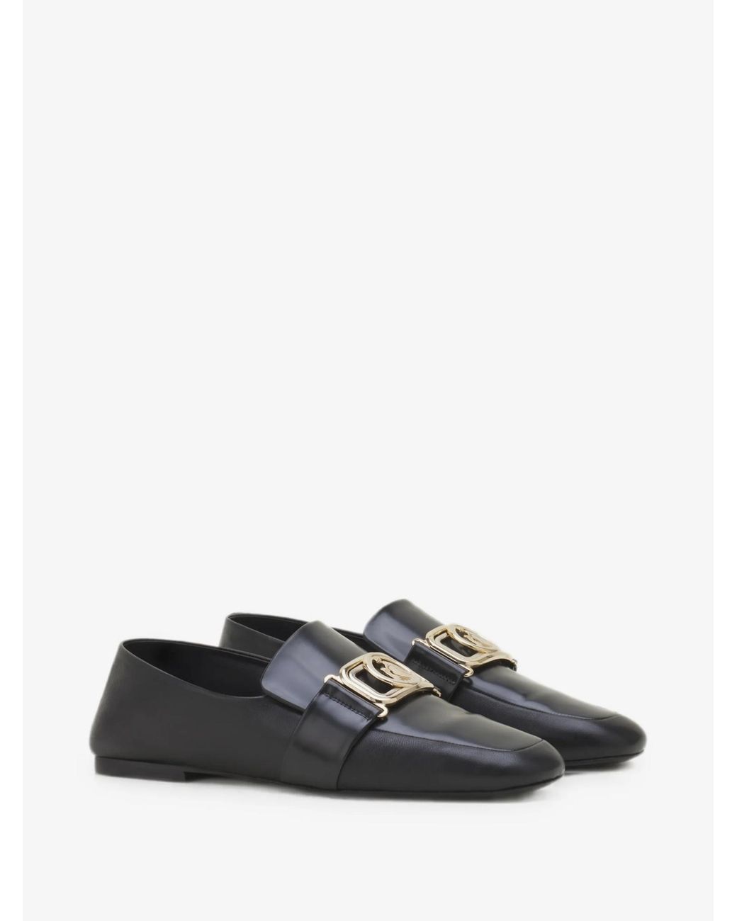 Lanvin Black Buckled Loafers