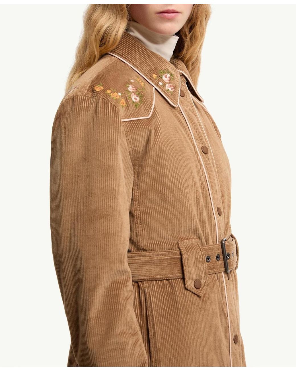 Moncler Natural Grenoble Olonne Belted Shirt Jacket