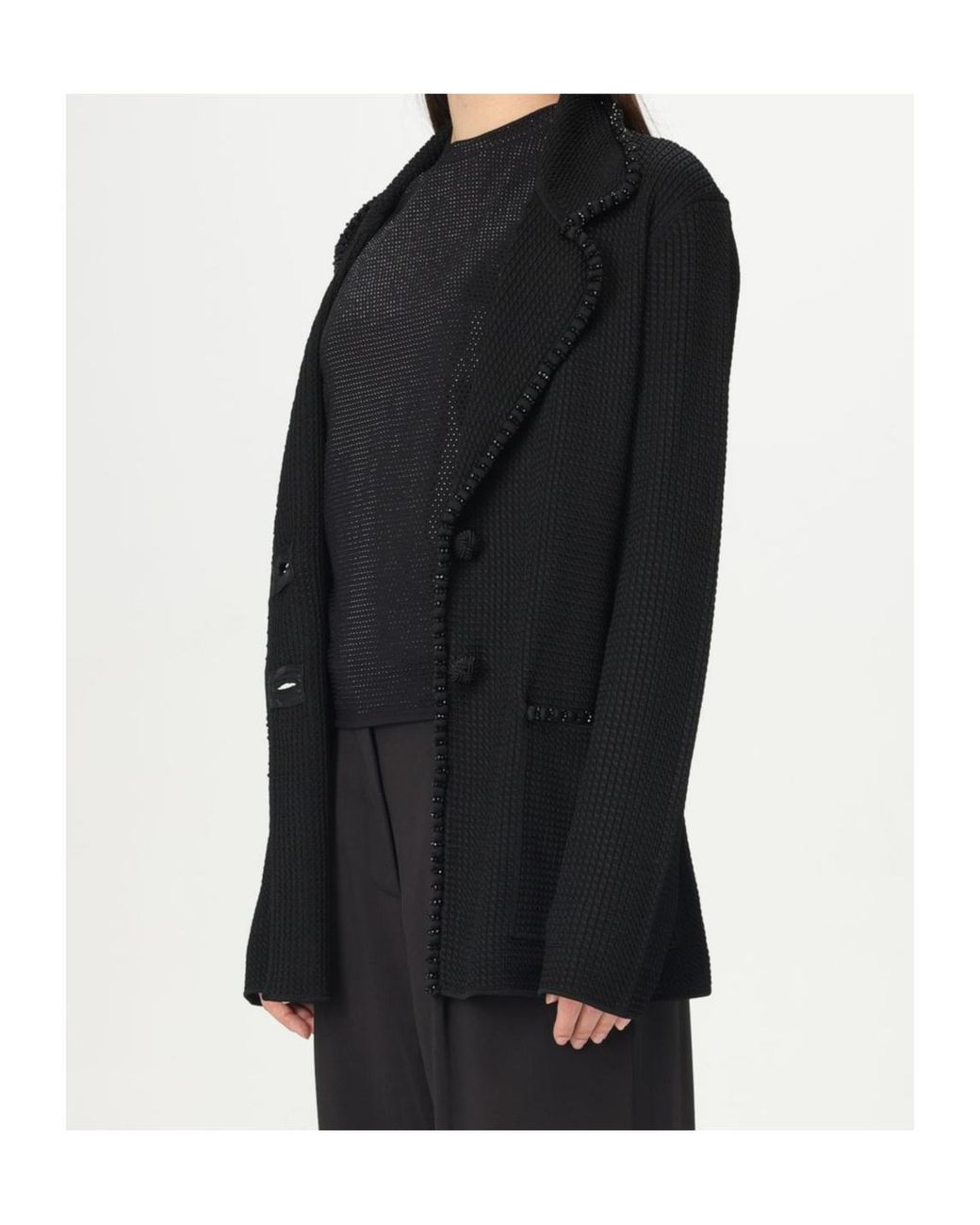 Emporio Armani Black Beaded Trim Jacket