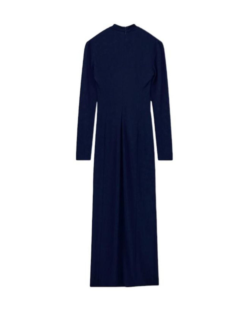 Giorgio Armani Blue Twist-Detail Keyhole-Neck Midi Dress