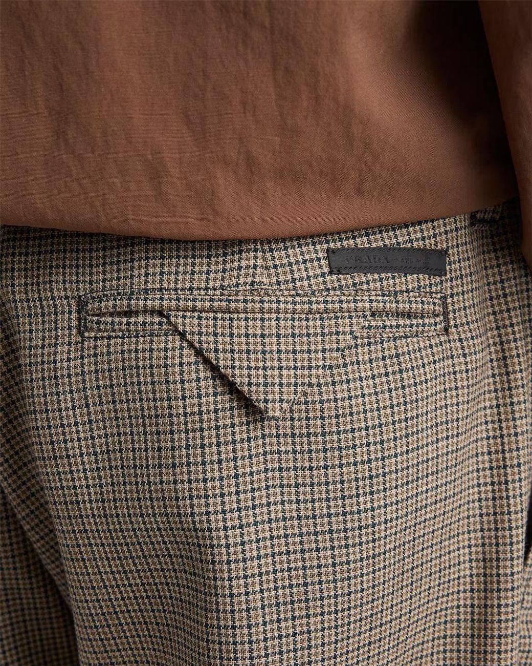 Prada Gray Checked Tailored Pants for men