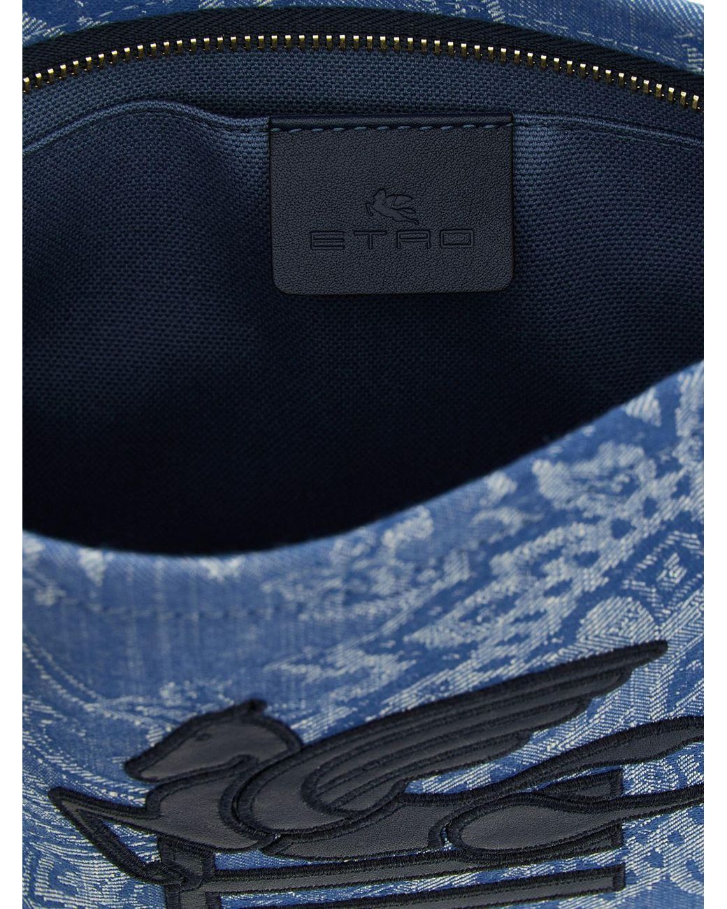 Etro Blue Zipped Clutch Bag