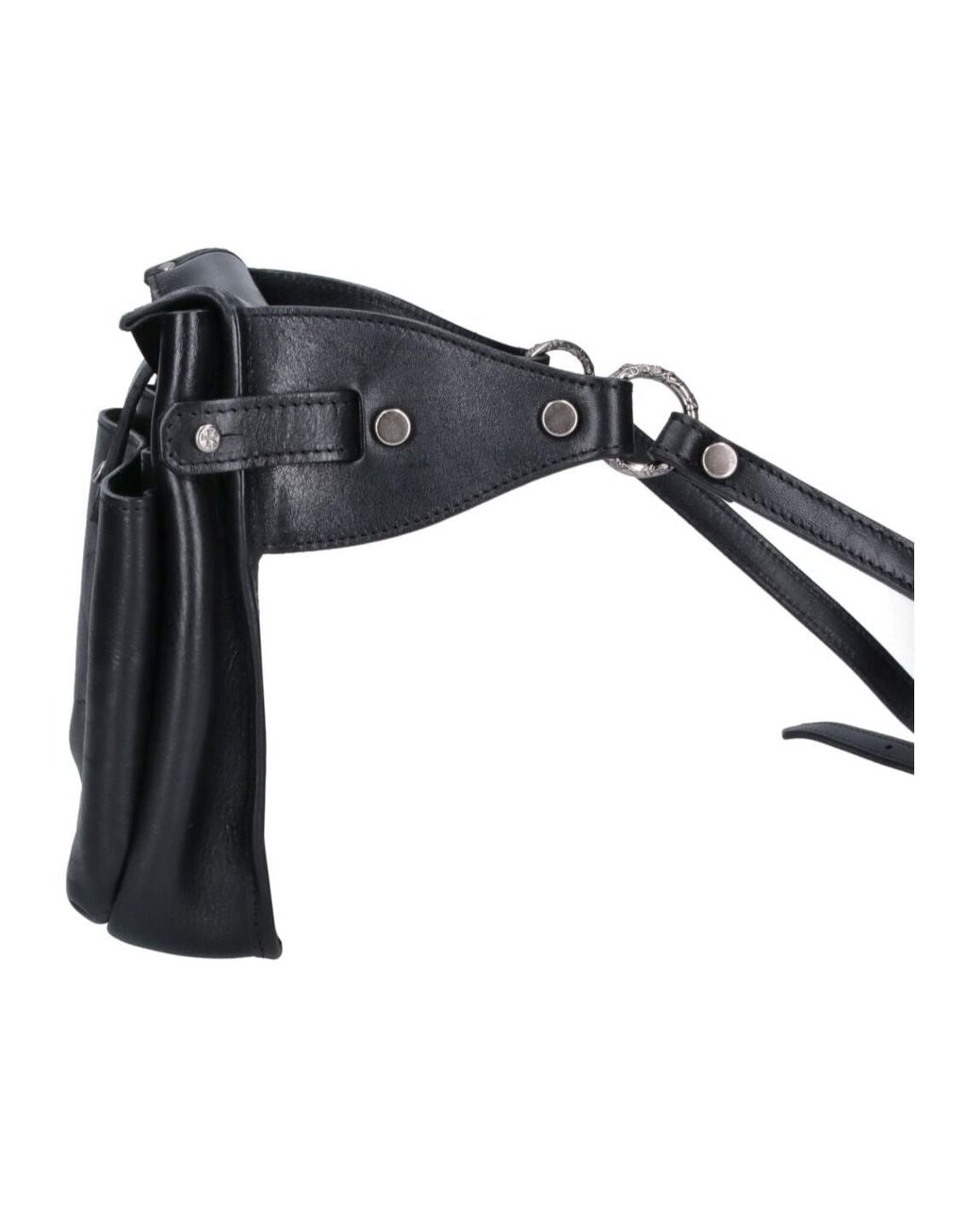 Enfants Riches Deprimes Black Buckle-Strap Leather Shoulder Bag for men