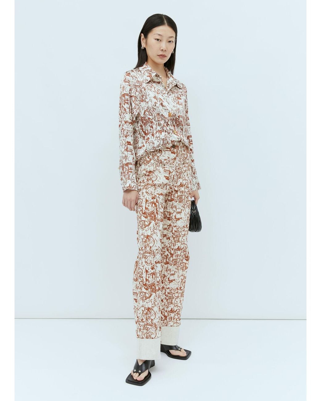 Rejina Pyo Pink Pattern Print Shirt