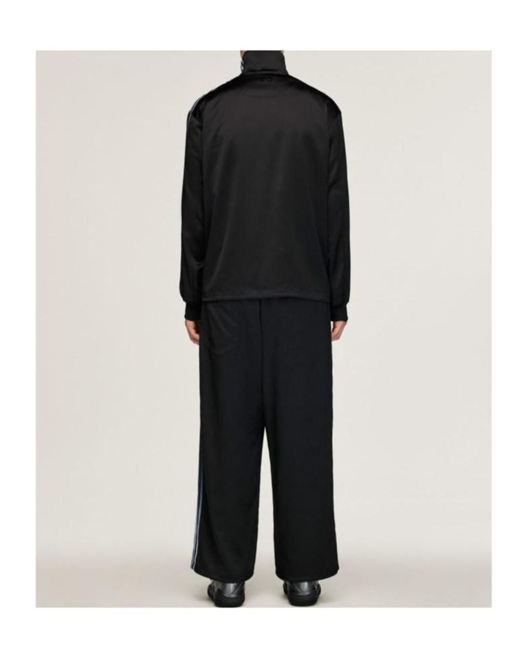 Y-3 Black Satin Gradient 3-Stripes Track Top for men